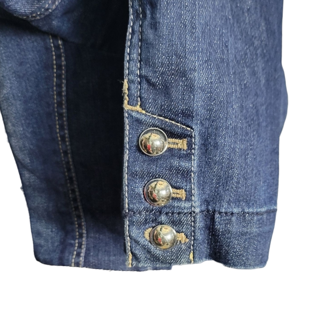 White House Black Market Military Style Jean Jacket Size-0 - Picture 7 of 14